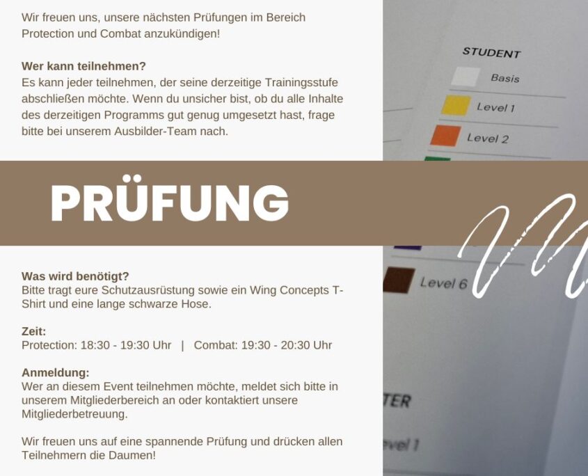 Termin und Veranstaltungen: Prüfung - Selbstverteidigung - Kampfkunst - Sicherheit