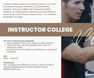 Termin und Veranstaltungen: Instructor College - Selbstverteidigung - Kampfkunst - Sicherheit
